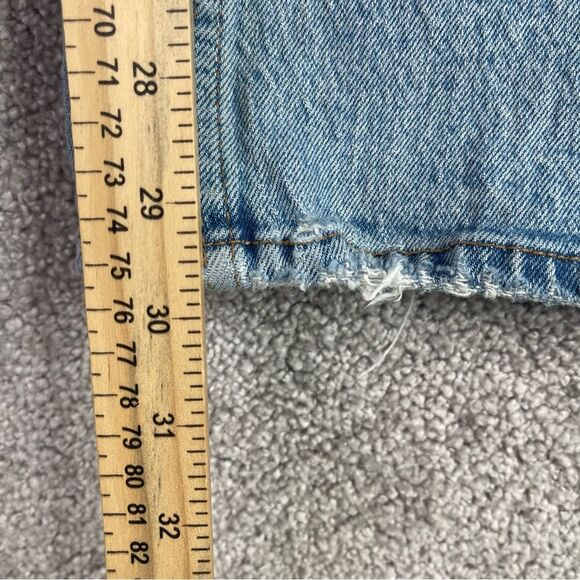 Abercrombie & Fitch Jeans Women's 30 Blue 90's Straight High Rise Split Leg - Picture 10 of 12